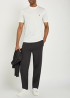 Emporio Armani Logo-embroidered Lyocell and Cotton-blend T-shirt White