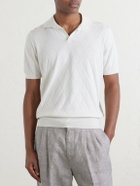 Brunello Cucinelli - Open-Collar Knitted Cotton Polo Shirt - Neutrals