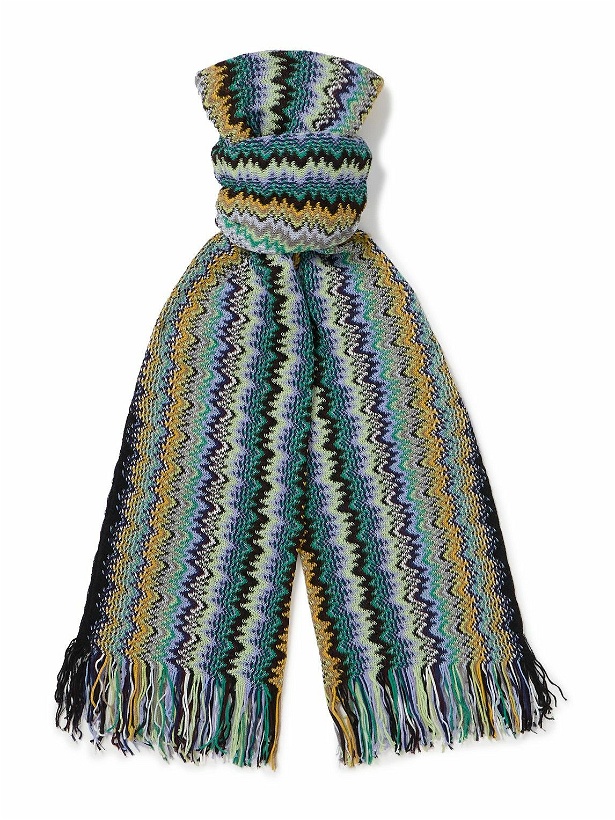 Photo: Missoni - Fringed Striped Jacquard-Knit Scarf