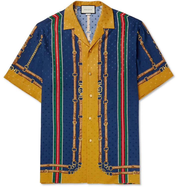 Photo: Gucci - Camp-Collar Printed Silk-Jacquard Shirt - Multi