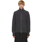 Maison Margiela Grey Gauge Half-Cardigan Zip-Up Sweater