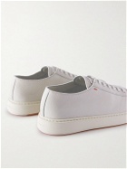 Santoni - Full-Grain Leather Sneakers - White