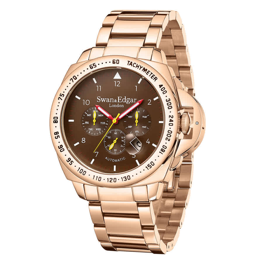 Swan & Edgar Grand Speed Automatic Brown Dial Mens Watch SE01091
