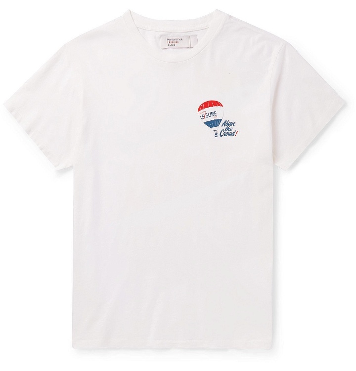 Photo: Pasadena Leisure Club - Above the Crowd Printed Combed Cotton-Jersey T-Shirt - White