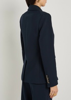 Veronica Beard Miller Dickey Horn Crepe Blazer Navy