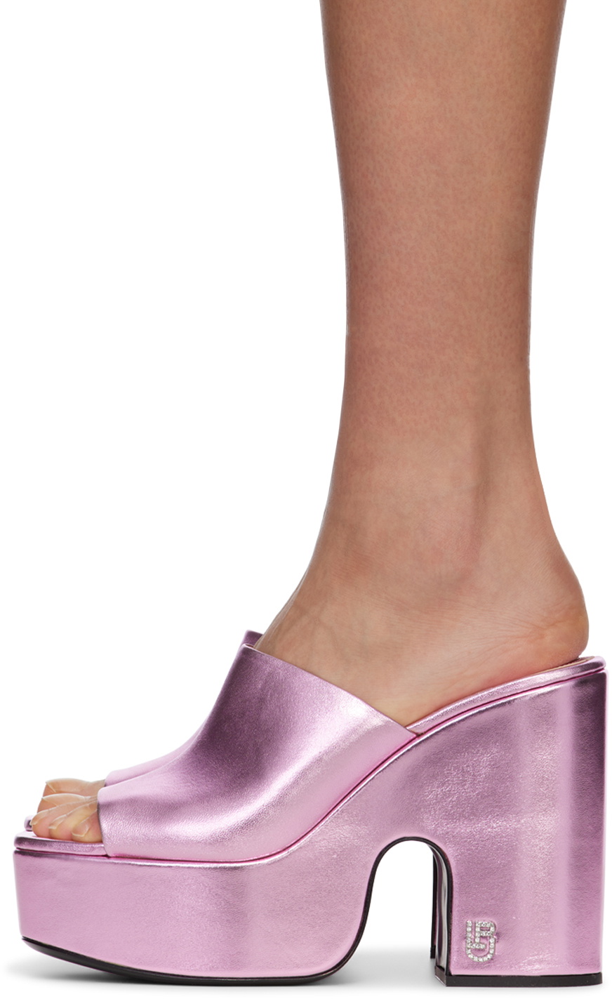 Les Petits Joueurs Pink Bianca Platform Sandals