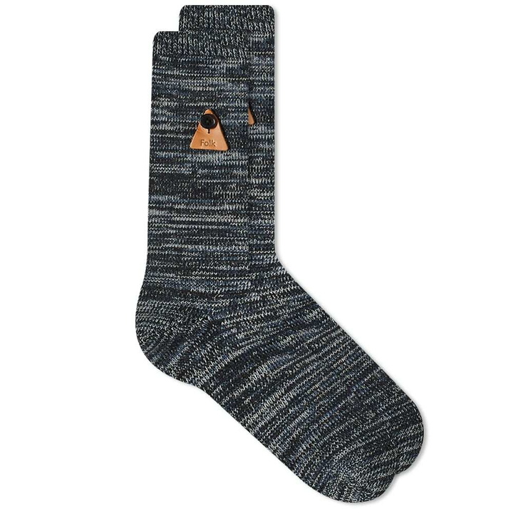 Photo: Folk Men's Melange Sock in Slate Mix