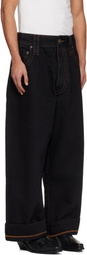 VAQUERA Black Wide-Leg Baby Jeans