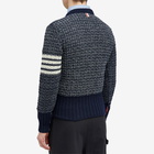 Thom Browne Men's 4-Bar Donegal Crew Neck Jumper in Navy