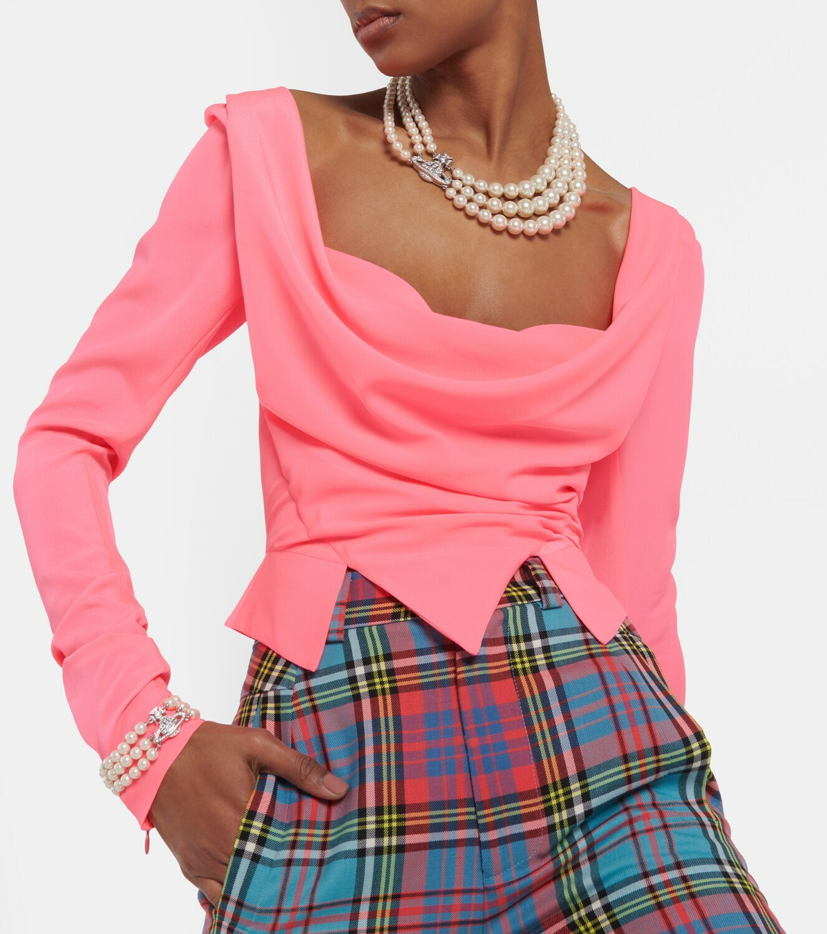 VIVIENNE WESTWOOD liquid metallic drape top