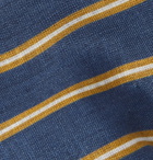 Bigi - 8cm Striped Linen Tie - Blue