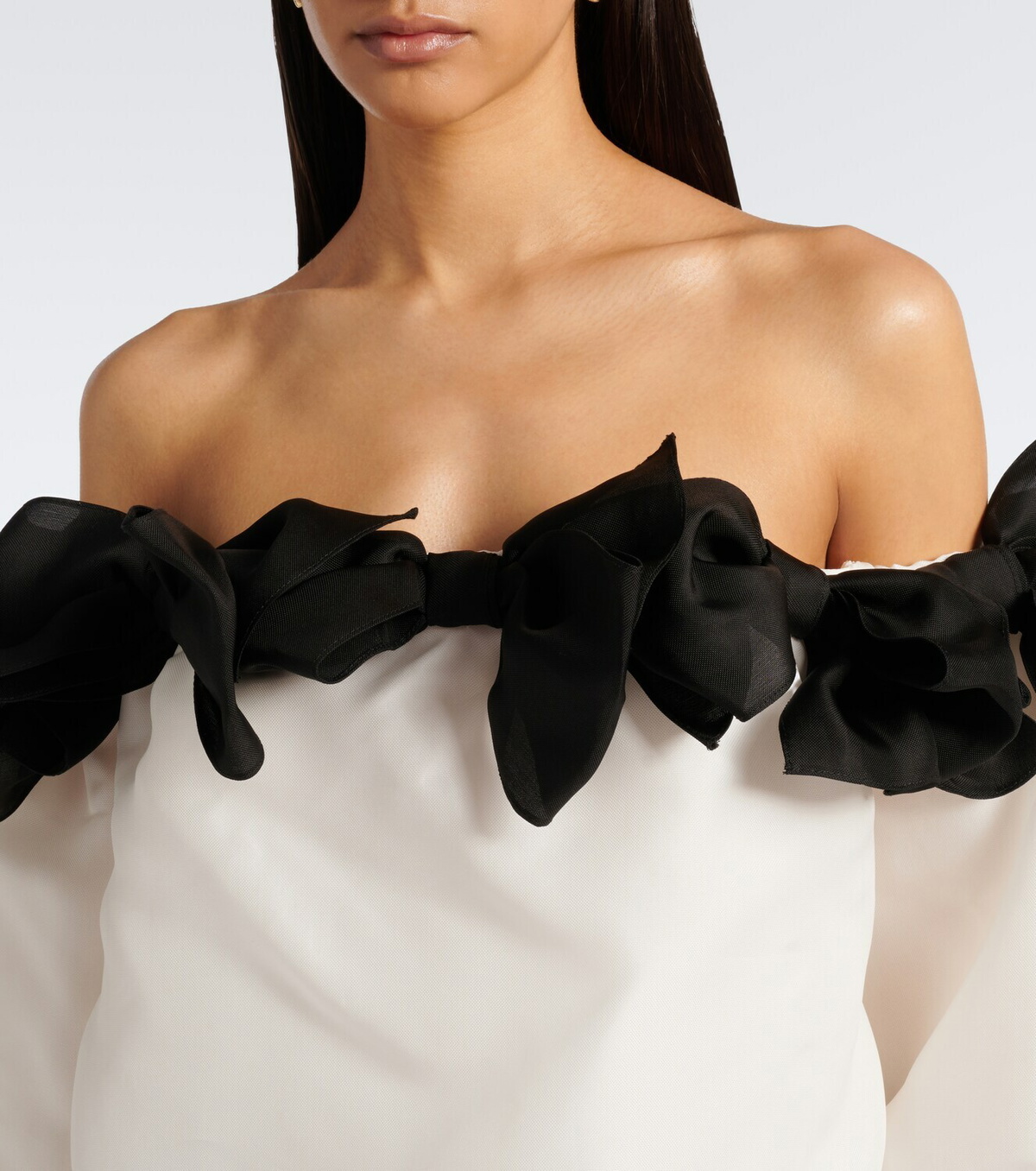 Carolina Herrera Bow-detail off-shoulder silk top