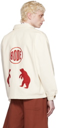 Bode White & Red Boar Appliqué Jacket