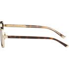 Gucci Gold & Brown Sqaure Frame Sunglasses