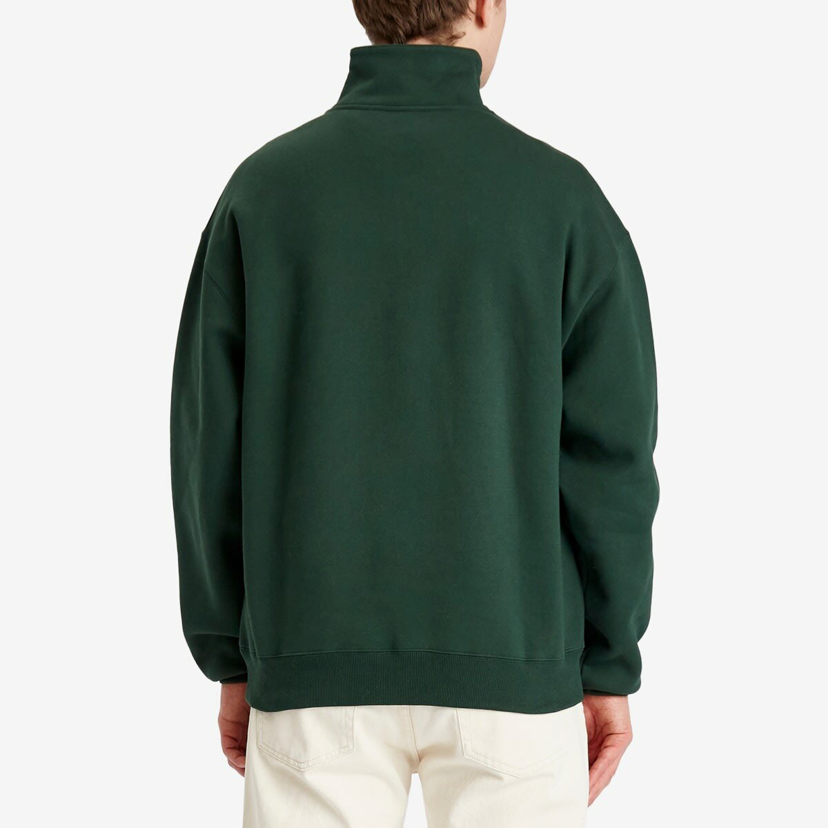 Jacquemus Men's Grosgrain Patch Logo Half Zip Sweatshirt in