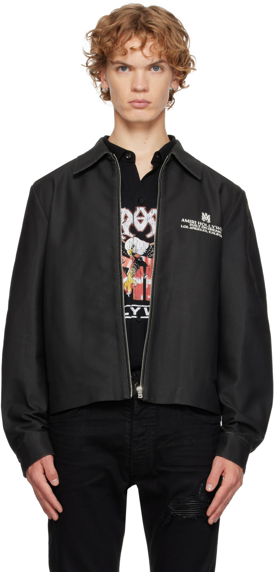 AMIRI Men's Corduroy Teddy Jacket in Black Amiri