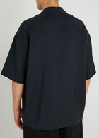 Loewe Logo-embroidered Wool Shirt Dark Blue
