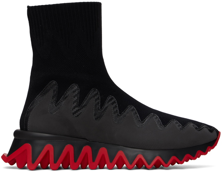 Photo: Christian Louboutin Black Sharky Sock Sneakers