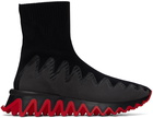 Christian Louboutin Black Sharky Sock Sneakers