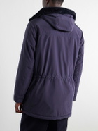 Brunello Cucinelli - Hooded Padded Shearling-Trimmed Shell Coat - Blue