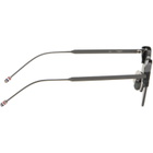 Thom Browne Black Acetate & Titanium Oval Sunglasses