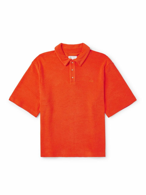 Photo: 4SDesigns - Logo-Embroidered Cotton-Terry Polo Shirt - Orange