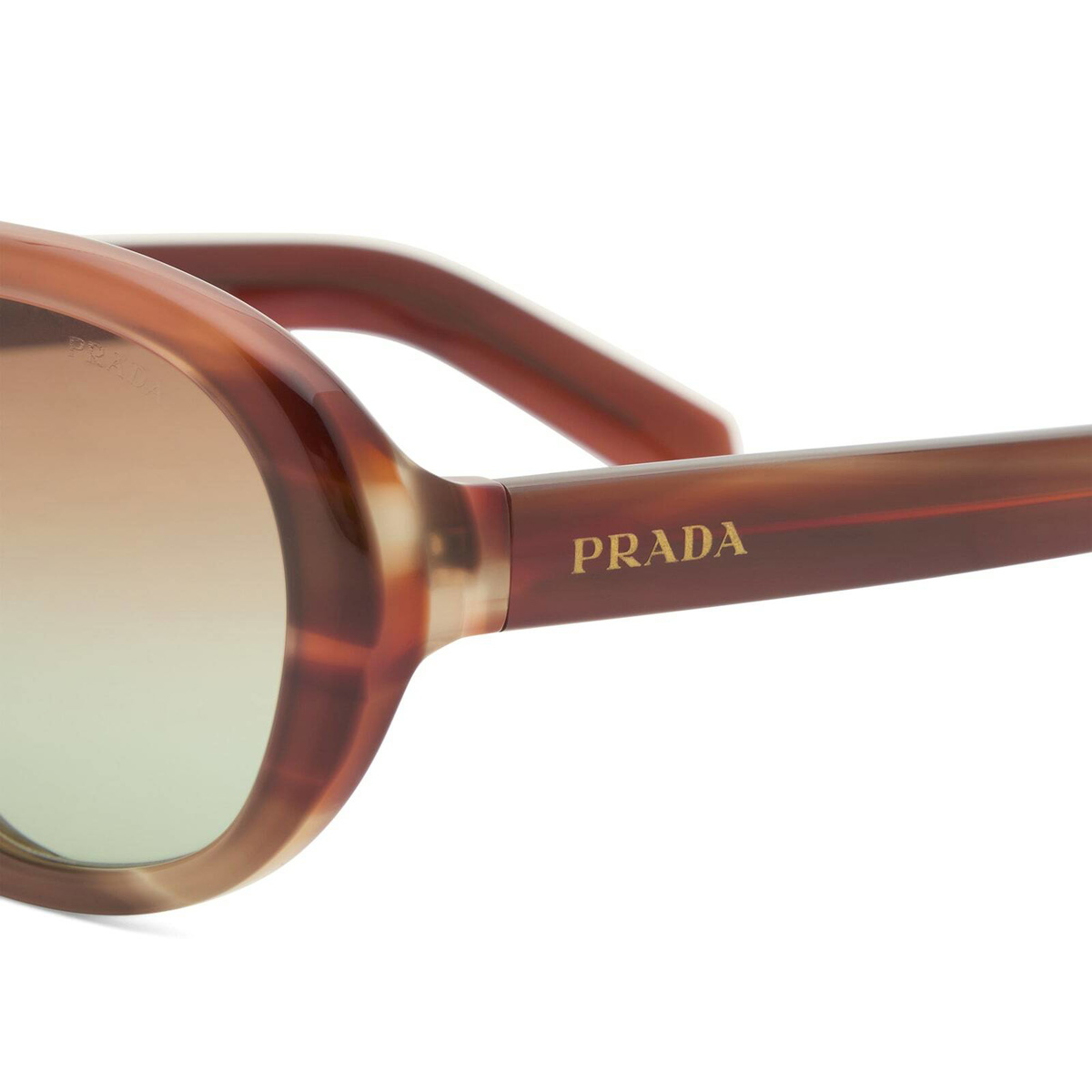 Prada Eyewear C05S Sunglasses in Striped Oak/Green 