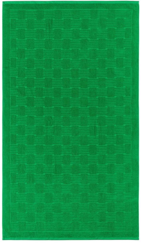 Photo: Bottega Veneta Green Intreccio Pattern Terry Beach Towel