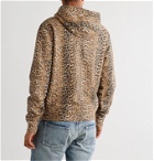 SAINT LAURENT - Leopard-Print Fleece-Back Cotton-Jersey Hoodie - Neutrals