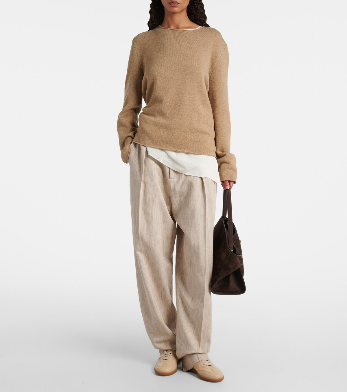 Tod's Leather-trimmed suede sneakers