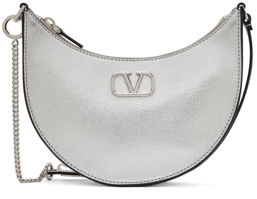 V Logo Signature Mini Leather Shoulder Bag in Pink - Valentino