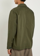 Oliver Spencer Worker Patch Pocket Cotton Shirt Green