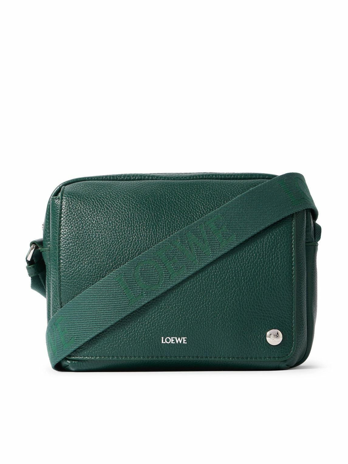 Loewe - Leather-Trimmed Logo-Jacquard Canvas Strap Loewe
