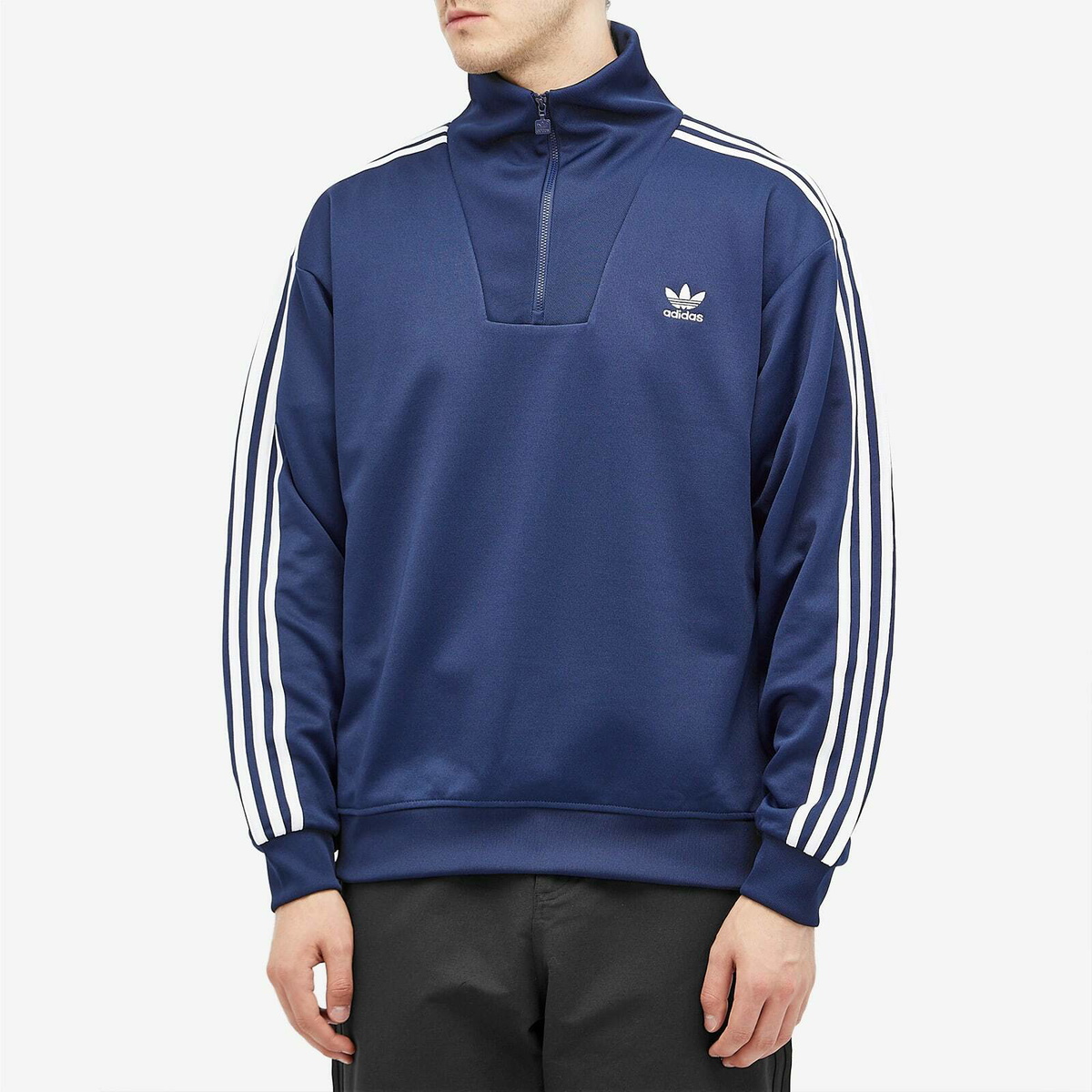 トップス adidas Funnelneck Track Top Adidas Men's Funnelneck Track Top in Night Indigo adidas