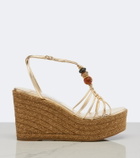 Jimmy Choo Lemi embellished leather wedge sandals