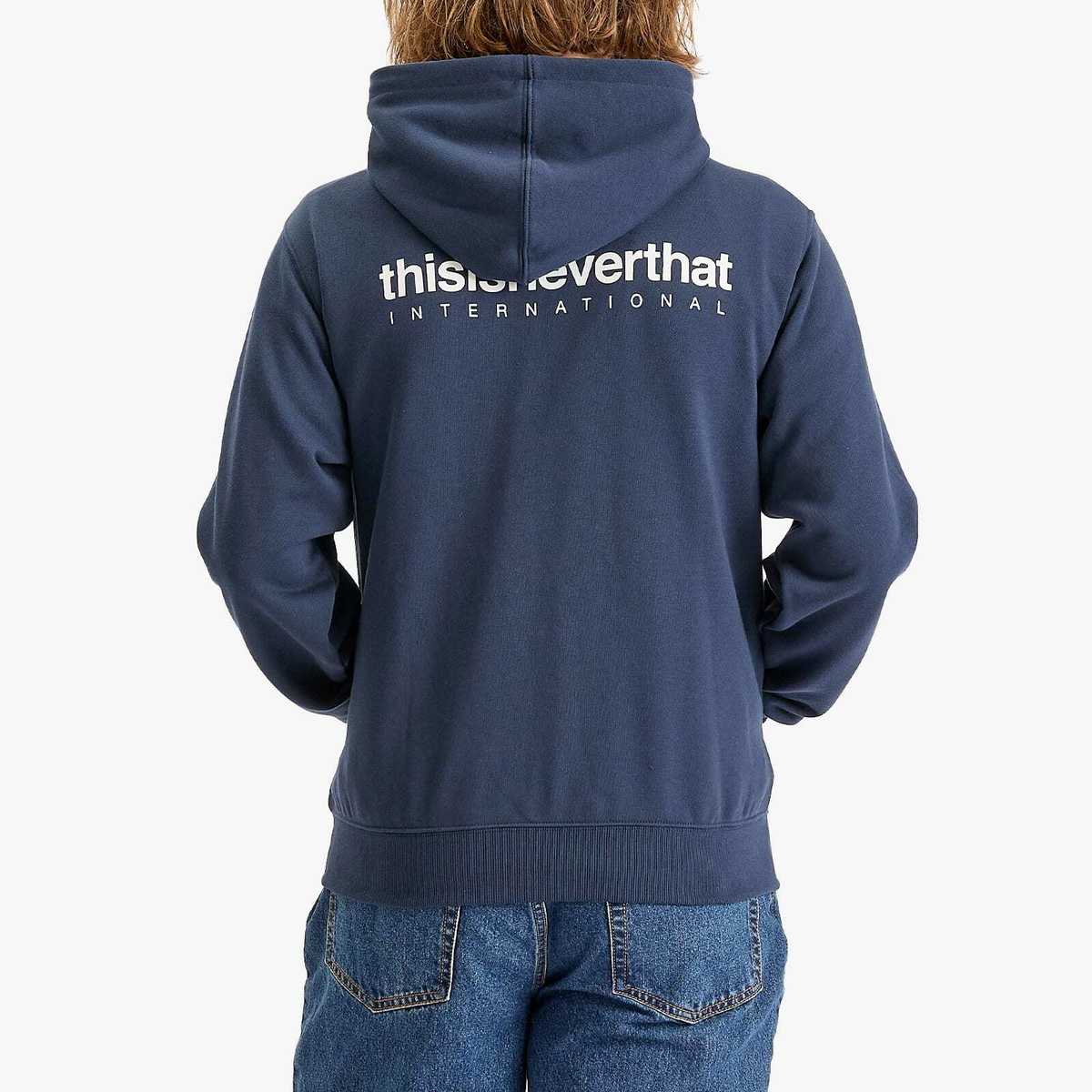 【THISISNEVERTHAT】INTL. Logo Zip Up Hoodie Navy thisisneverthat Intl. Logo Zip Up Hoodie Navy | END. (US)