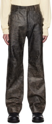 OUAT Brown Office Leather Pants