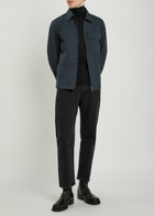 Belstaff Cargo Logo-appliquéd Cotton-blend Overshirt Navy