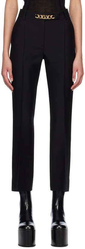 Photo: Valentino Black VLogo Chain Trousers