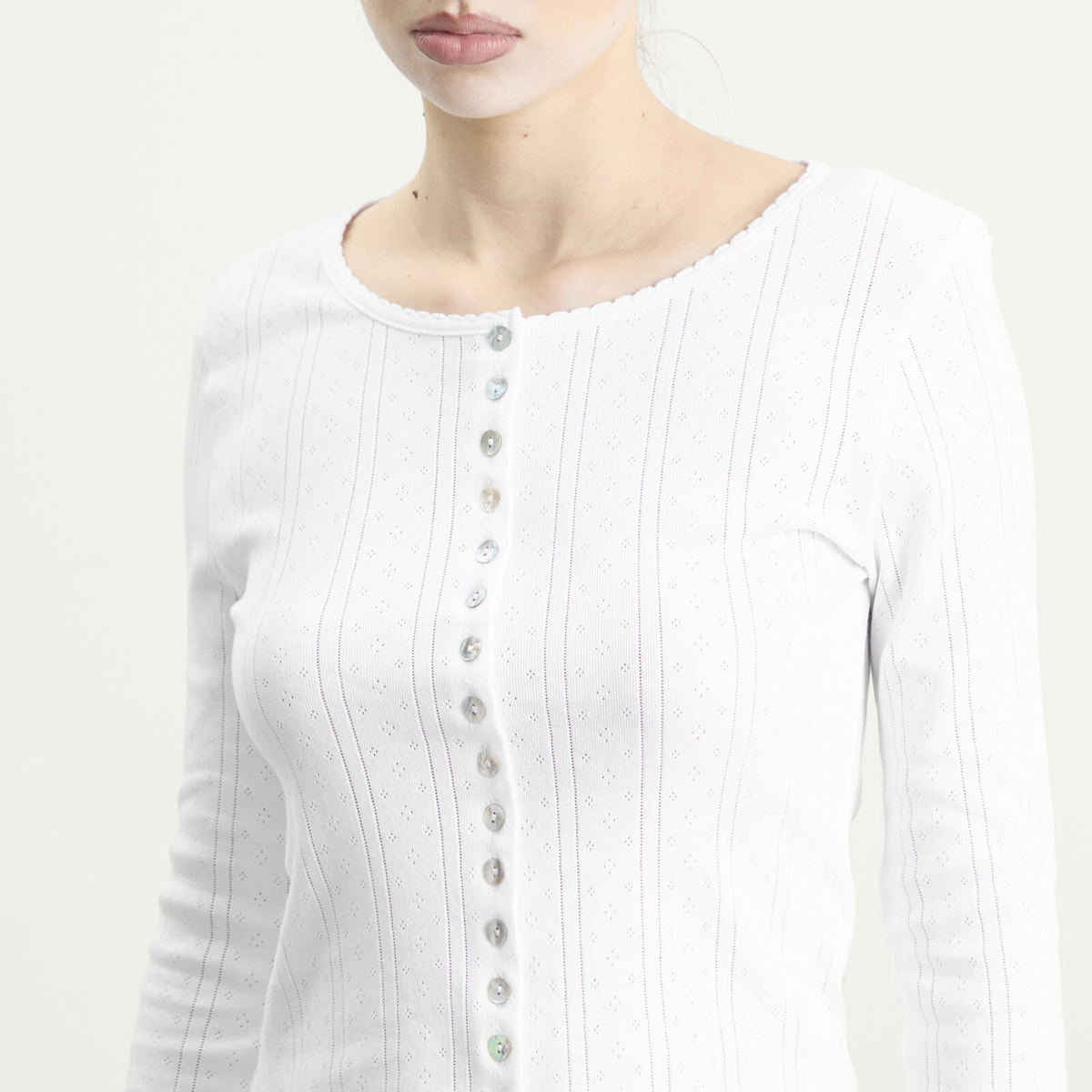 Róhe Women's Rohe Pointelle cardigan in Off White