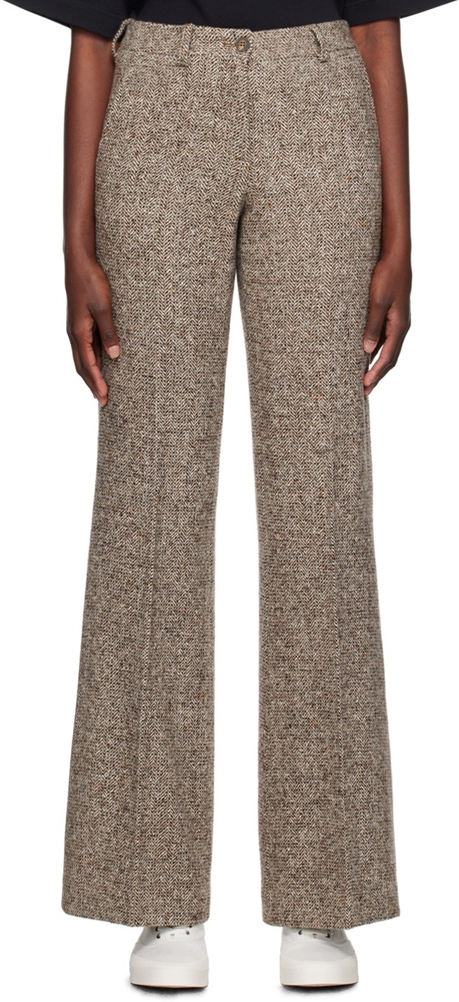 Golden Goose Beige Wide-Leg Trousers