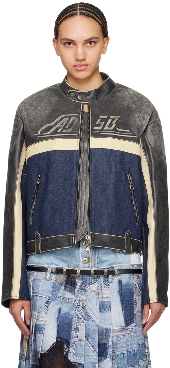 Photo: Andersson Bell Gray & Blue Racing Leather Jacket