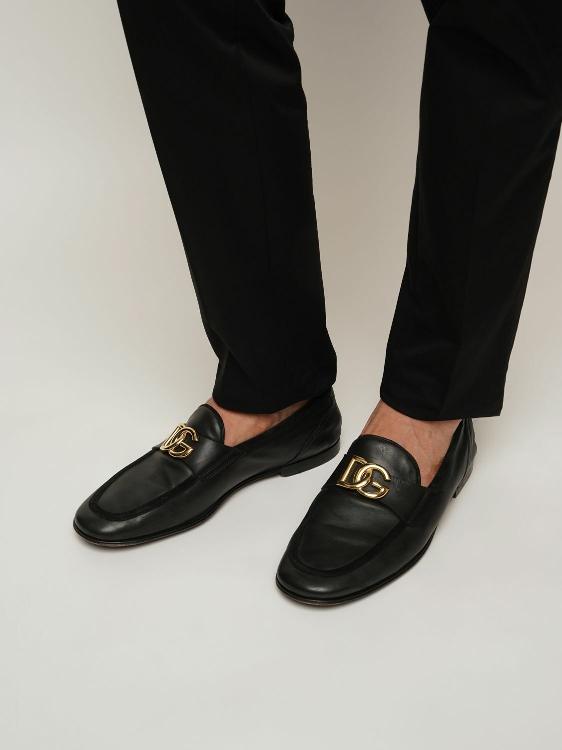 【関税＆送料込み】Dolce & Gabbana Black Calfskin Loafer Wi Polished calfskin loafers in Black for Women | Dolce&Gabbana® US