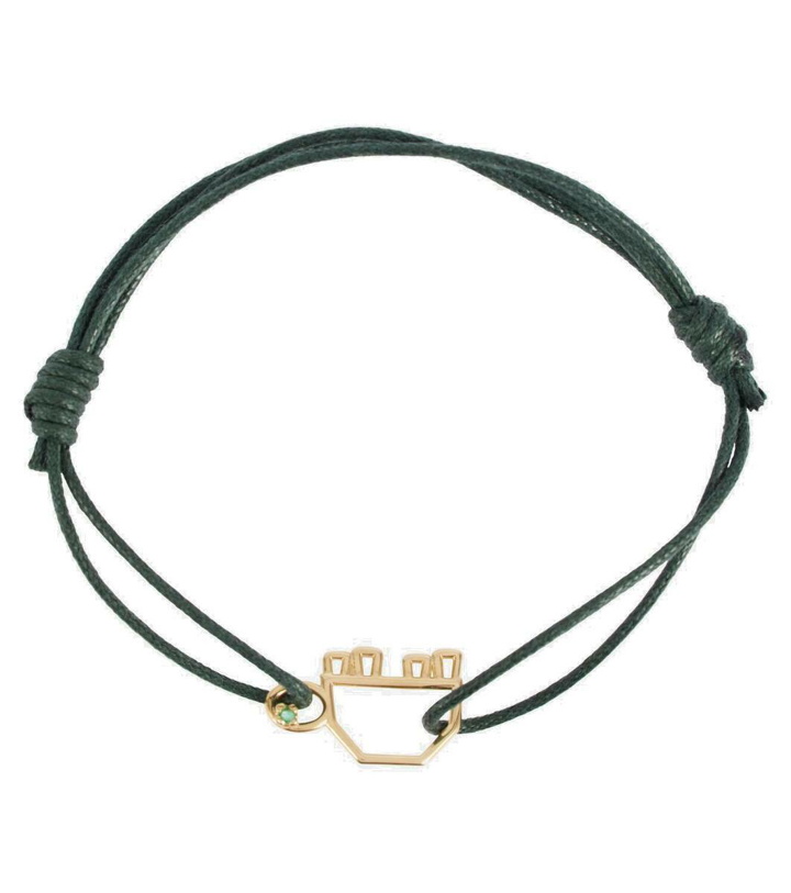 Photo: Aliita Turtle 9kt gold cord bracelet with emerald