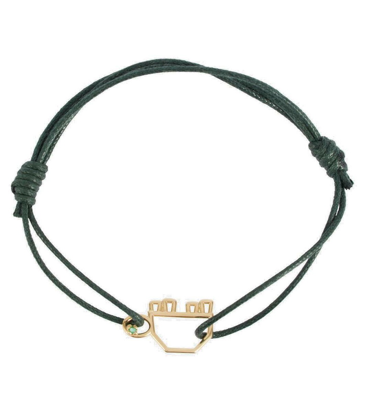 Photo: Aliita Turtle 9kt gold cord bracelet with emerald