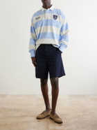 Polo Ralph Lauren - Wimbledon Logo-Embroidered Striped Cotton Rugby Polo-Shirt - Blue