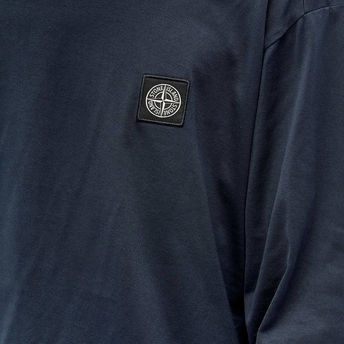 Stone Island Men's Long Sleeve Patch T-Shirt in Navy Blue