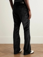AMIRI - Slim-Fit Logo-Appliquéd Velvet Drawstring Track Pants - Black