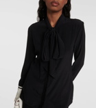 Victoria Beckham Bow tie-neck silk crêpe blouse