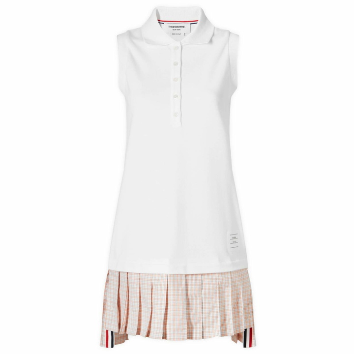 Photo: Thom Browne Women's Mini Pleated Polo Dress in White